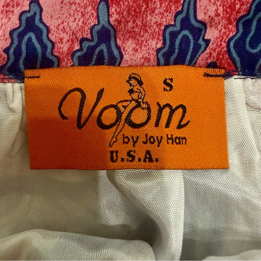 EUC Voom by Joy Han Elephant Print Boho Mini Skirt 100% Silk - Picture 5 of 7